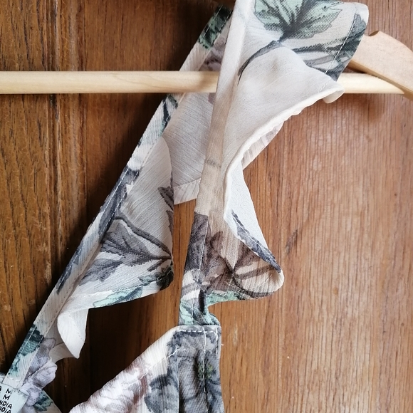 Medium DEX summer dress pink blush nude floral ruffle chiffon - Picture 5 of 8